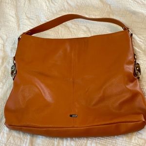 Thirty-one Jewell Fashion Games bag purse Cognac Woods Pebble faux leather